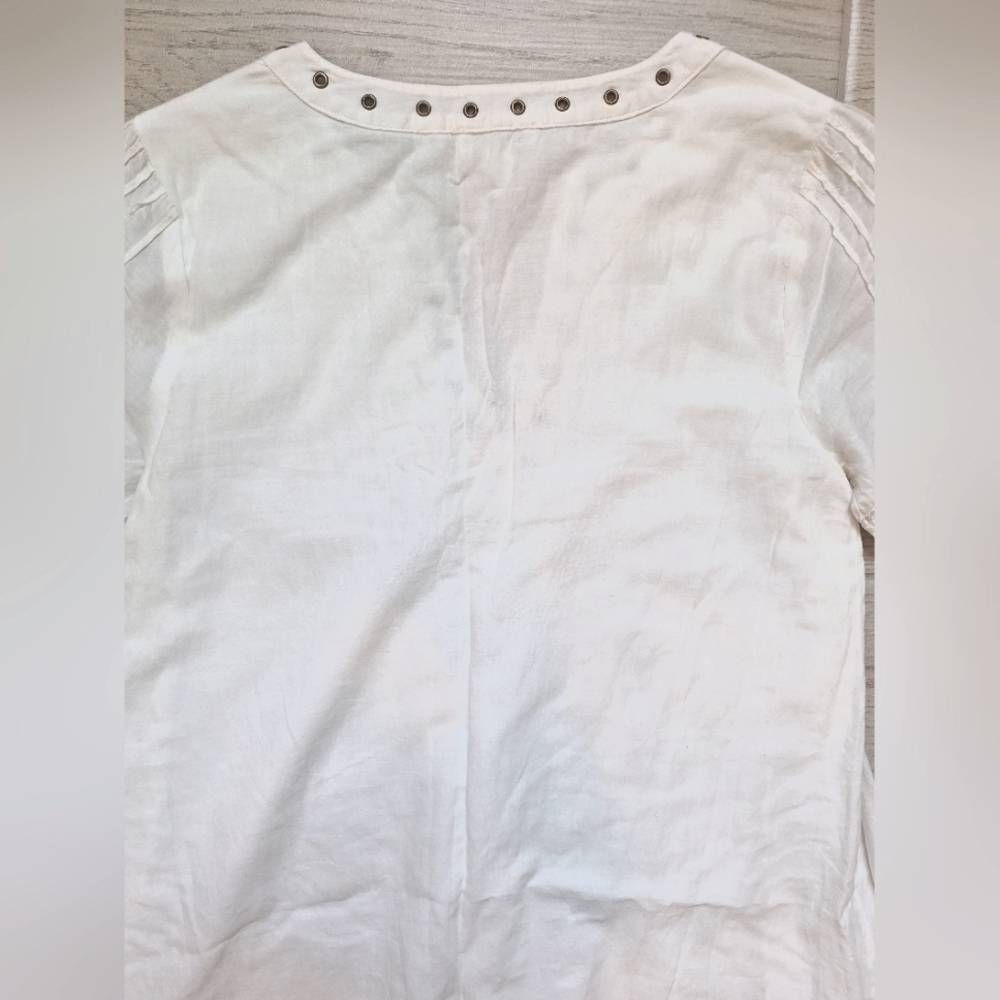 Sundance Nicolette embroidered V-neck white cotton dress with embroidery - XS - Picture 12 of 13